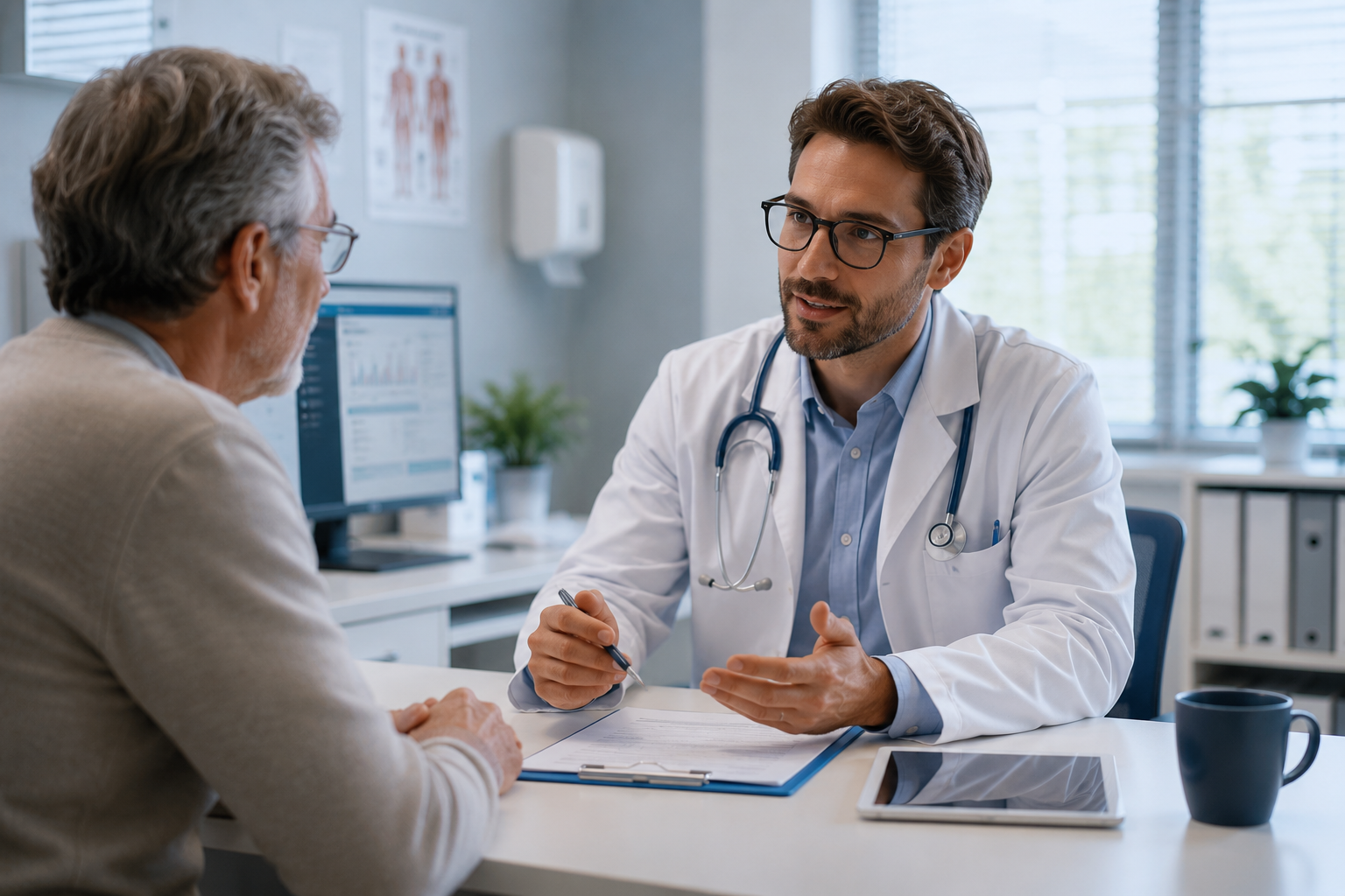 General practitioner consulting a patient at Medovara Hospital