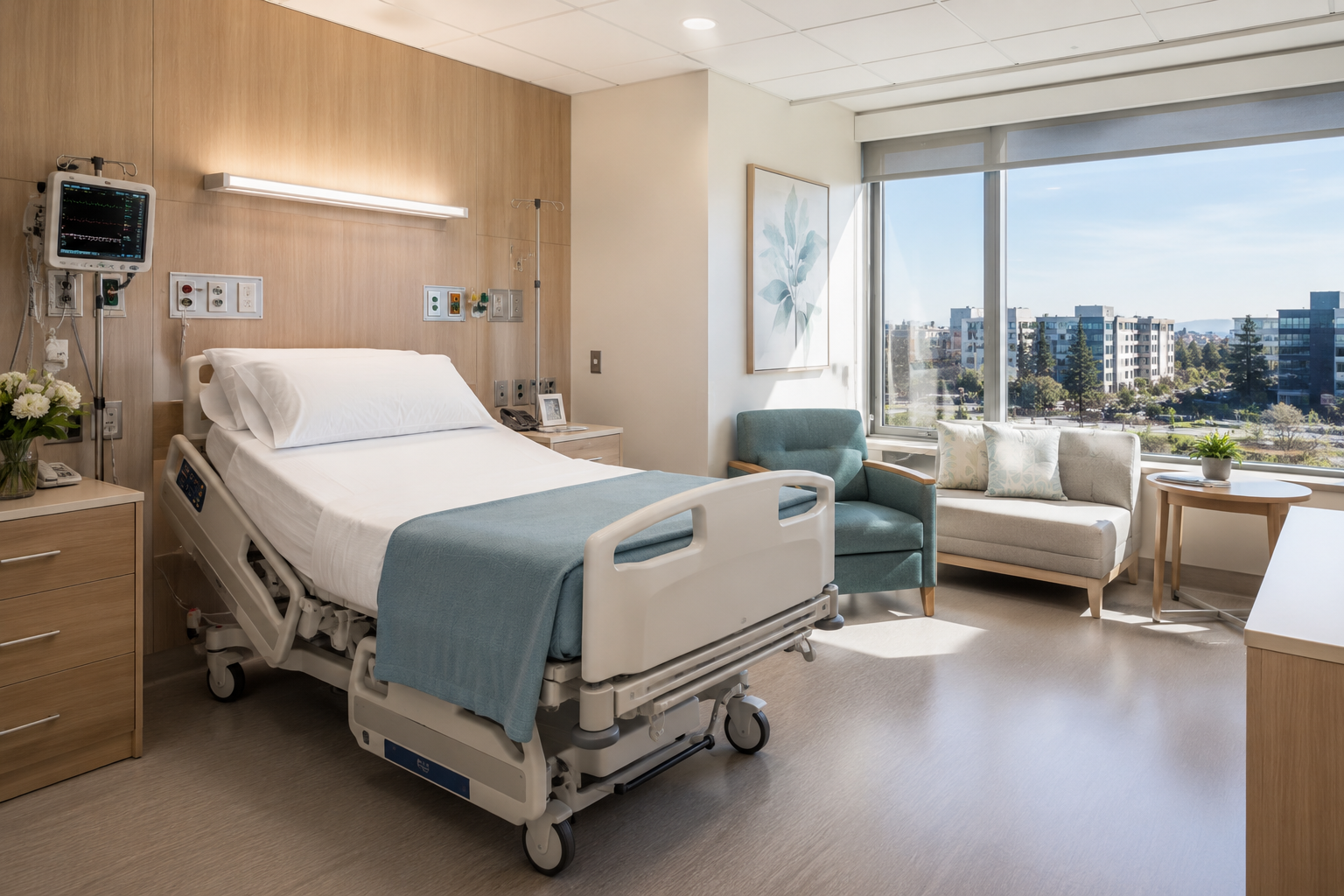 Patient room at Medovara Hospital