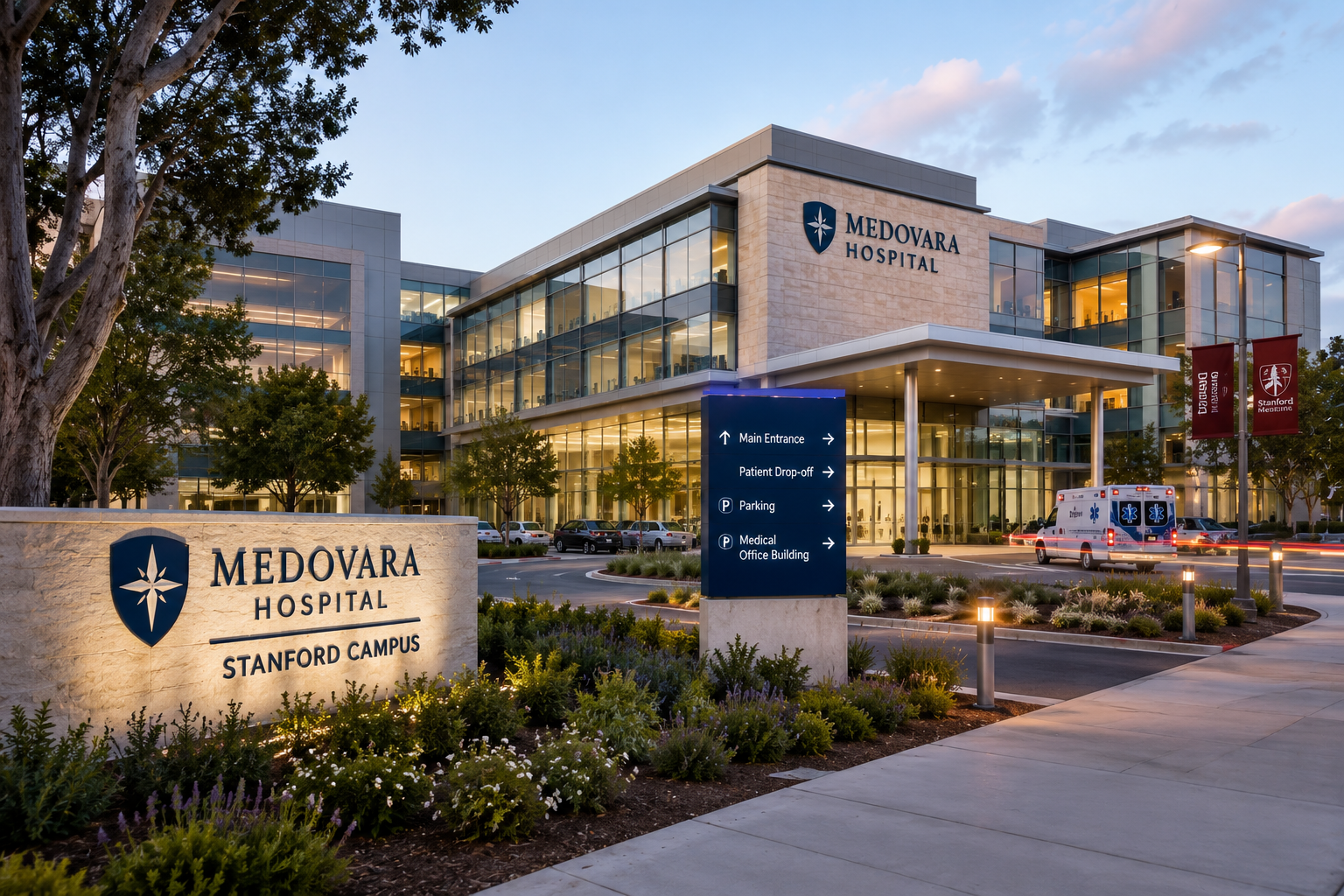 Medovara Hospital head office near Stanford, California