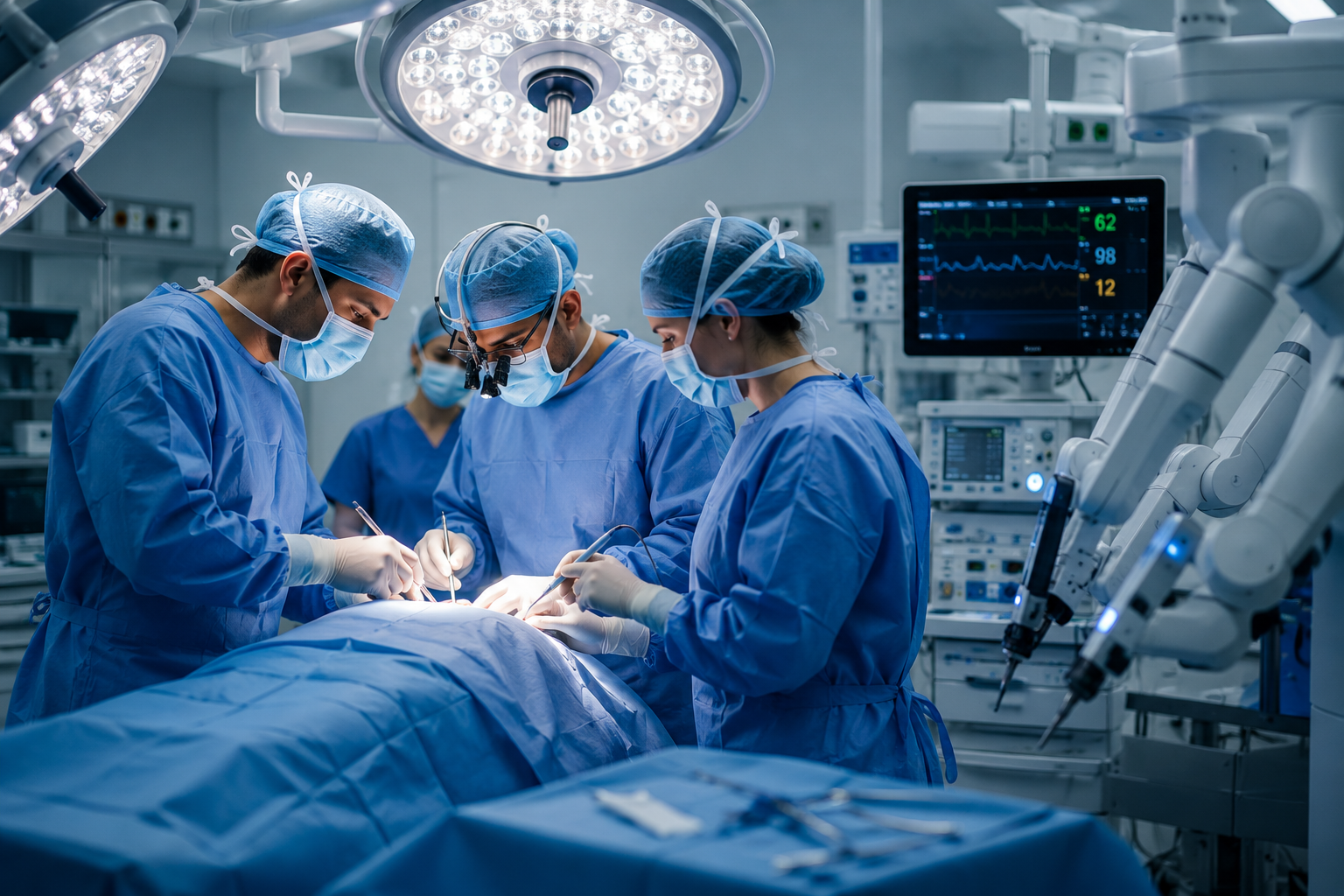 Surgical team performing an operation at Medovara Hospital